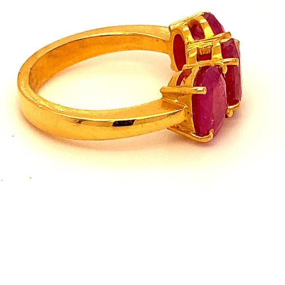 Tajik Ruby 3.85ct Solid 22K Yellow Gold Ring - Picture 5 of 9